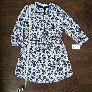 NWT DR2 XL Blue & Black Floral Dress